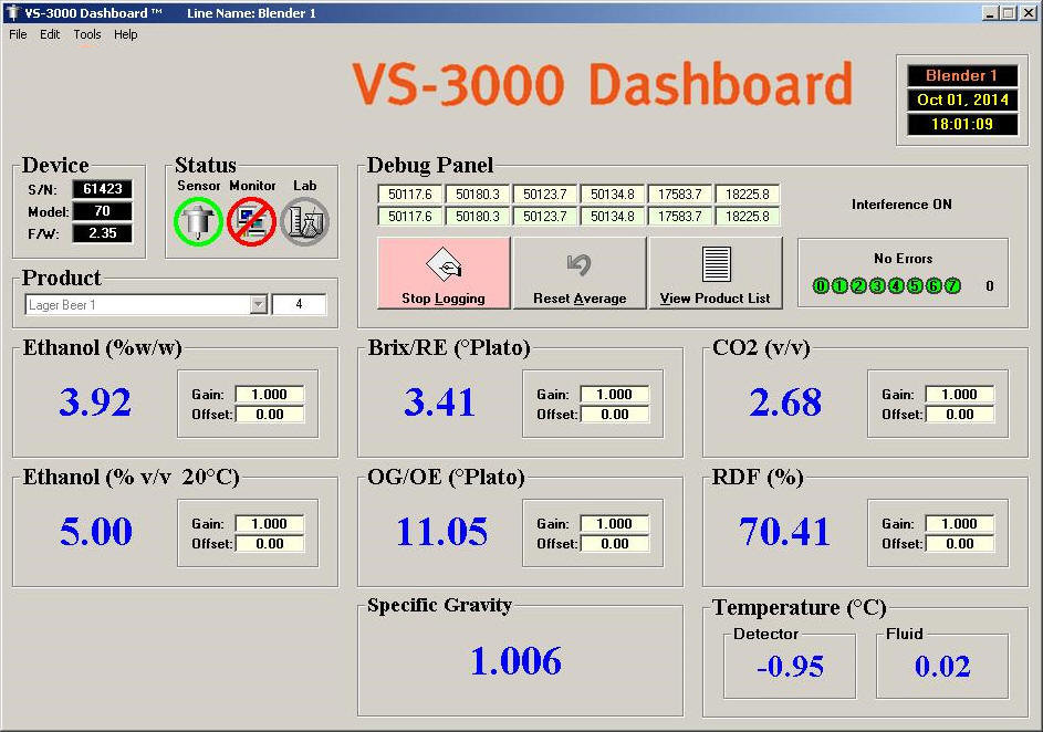 VitalSensors - VS-3000 Dashboard Software